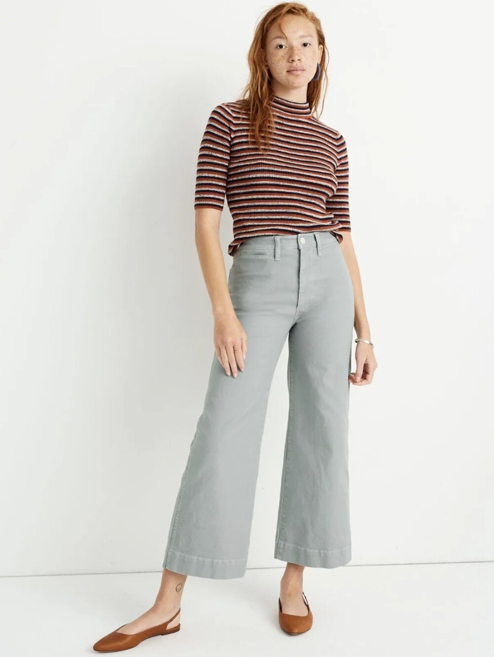 Madewell Emmett Wide Leg Crop Pants Sz.28 Gray Wash Comfort Stretch